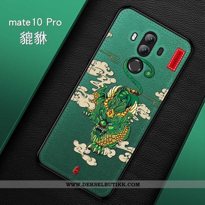 Deksel Huawei Mate 10 Pro Kreativ Hard Mote Silikon Grønn, Etui Huawei Mate 10 Pro Relieff Tilbud