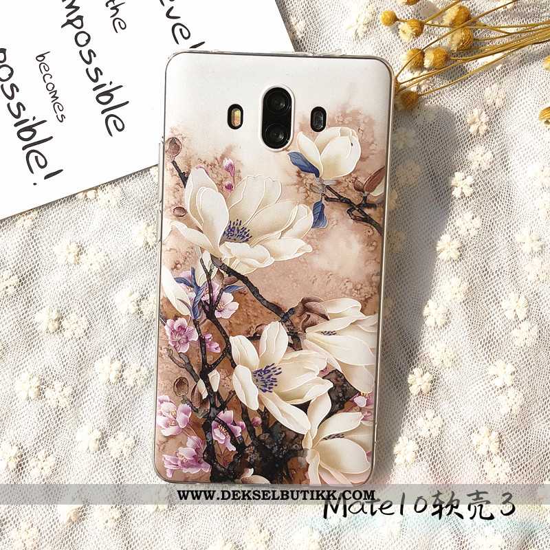 Deksel Huawei Mate 10 Relieff Beskyttelse Mobiltelefon Anti-fall Beige, Etui Huawei Mate 10 Myke Sal