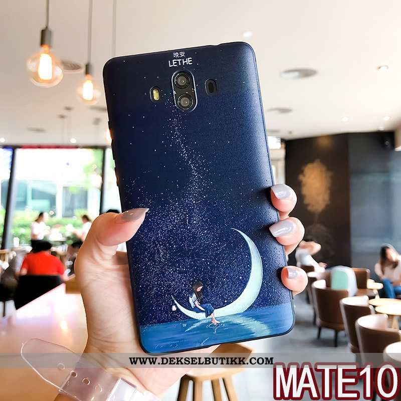 Deksel Huawei Mate 10 Relieff Hengende Ornamenter Myke Mobiltelefon Blå, Etui Huawei Mate 10 Trend T