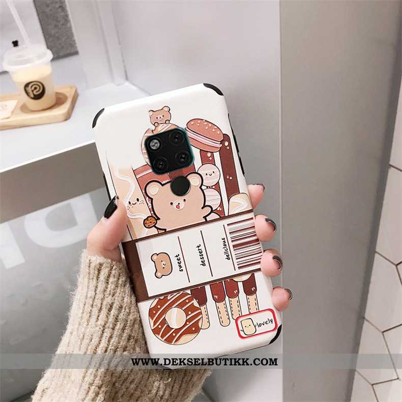 Deksel Huawei Mate 20 X Beskyttelse Cartoon Trend Myke Hvitt, Etui Huawei Mate 20 X Relieff Billig