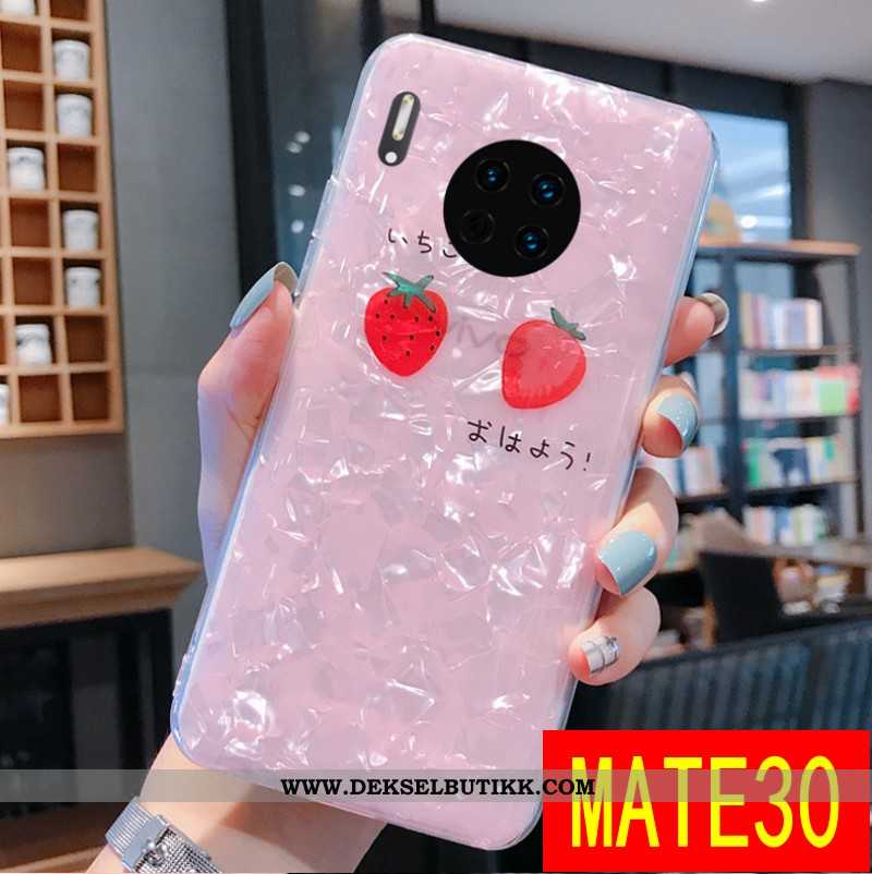 Deksel Huawei Mate 30 Beskyttelse Mobiltelefon Rosa Net Red, Etui Huawei Mate 30 Gjennomsiktig Tilbu