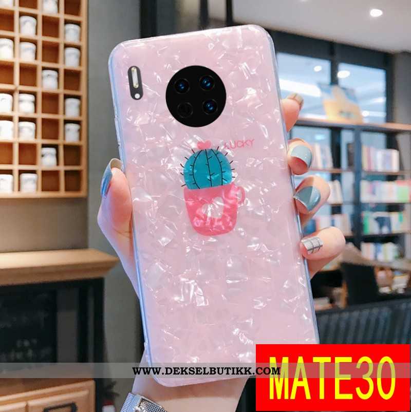 Deksel Huawei Mate 30 Beskyttelse Mobiltelefon Rosa Net Red, Etui Huawei Mate 30 Gjennomsiktig Tilbu