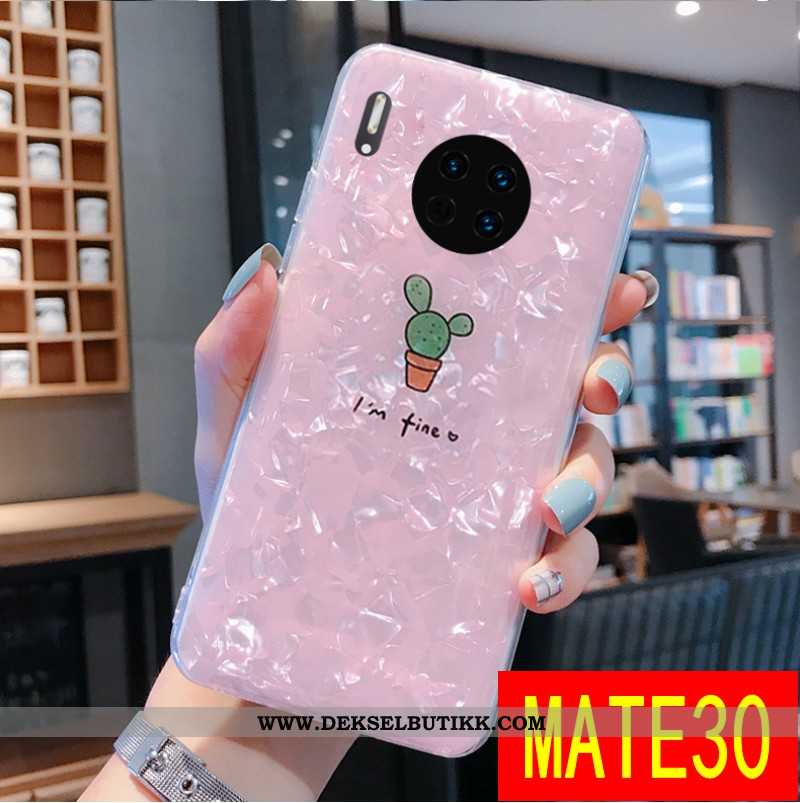 Deksel Huawei Mate 30 Beskyttelse Mobiltelefon Rosa Net Red, Etui Huawei Mate 30 Gjennomsiktig Tilbu