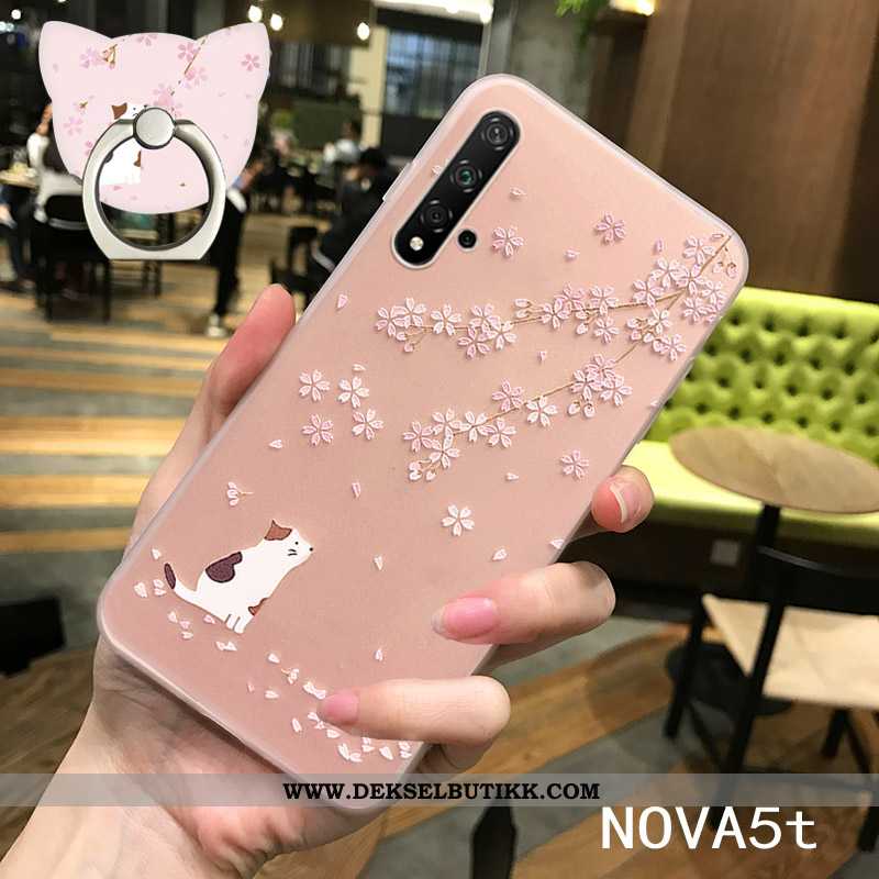 Deksel Huawei Nova 5t Trend Nubuck Anti-fall Rosa, Etui Huawei Nova 5t Ultra Billige