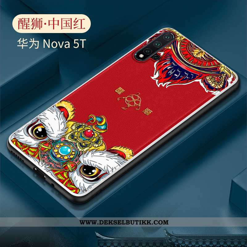 Deksel Huawei Nova 5t Tynne Silikon Net Red Rød, Etui Huawei Nova 5t Myke Kjøpe