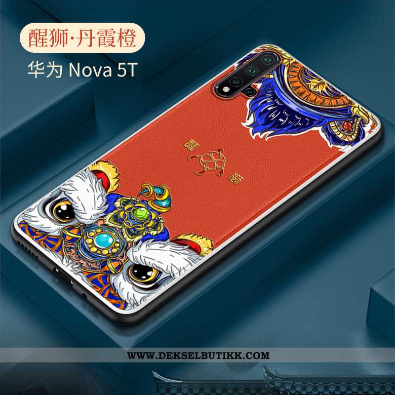 Deksel Huawei Nova 5t Tynne Silikon Net Red Rød, Etui Huawei Nova 5t Myke Kjøpe