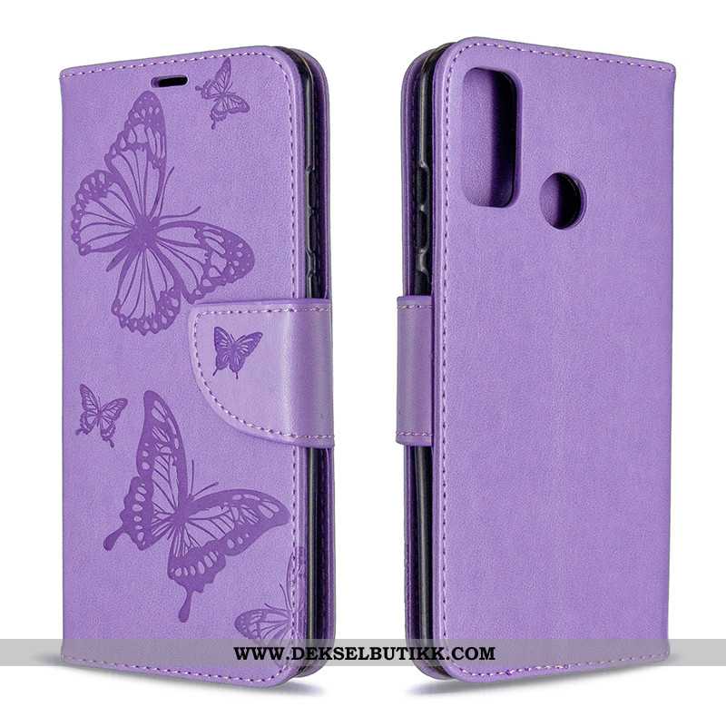 Deksel Huawei P Smart 2020 Hengende Ornamenter Folio Butterfly Etui Rosa, Huawei P Smart 2020 Relief