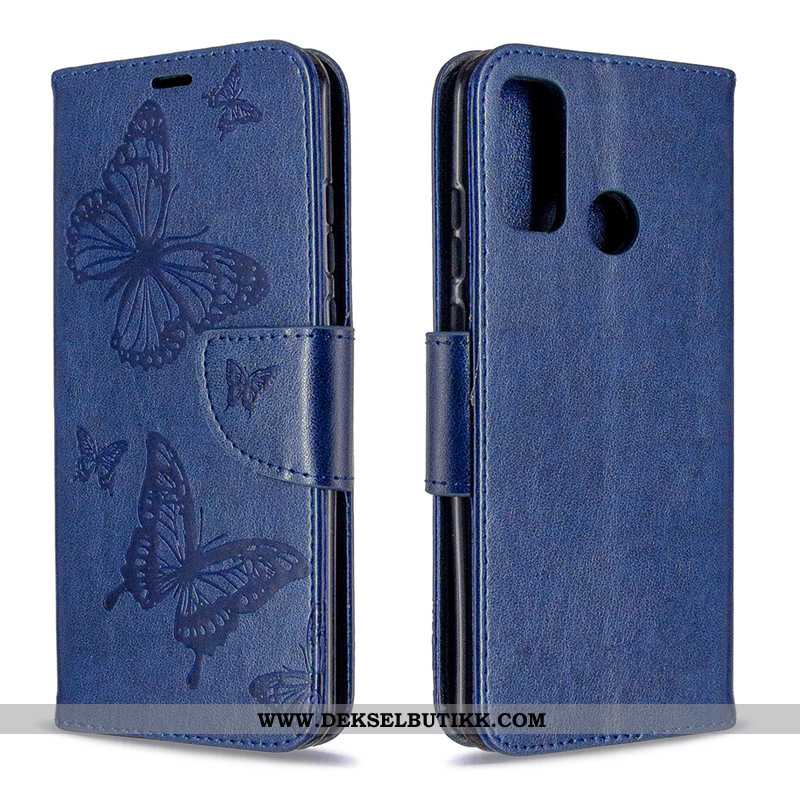 Deksel Huawei P Smart 2020 Hengende Ornamenter Folio Butterfly Etui Rosa, Huawei P Smart 2020 Relief