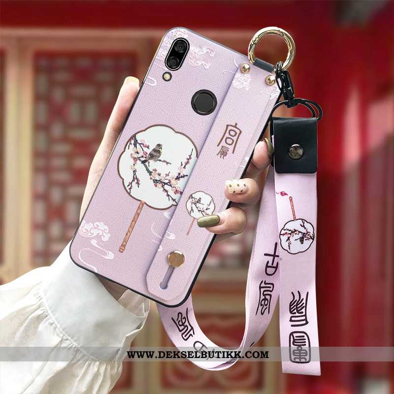 Deksel Huawei P Smart+ Beskyttelse Mobiltelefon Myke Silikon Rosa, Etui Huawei P Smart+ Hengende Orn