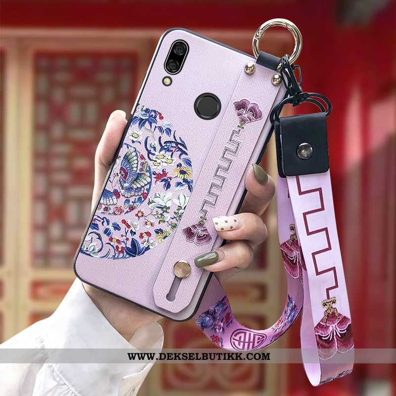 Deksel Huawei P Smart+ Beskyttelse Mobiltelefon Myke Silikon Rosa, Etui Huawei P Smart+ Hengende Orn