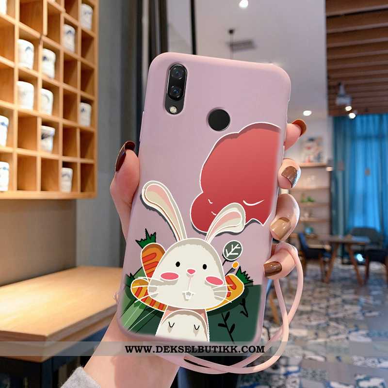 Deksel Huawei P Smart+ Cartoon Lovers Silikon Mobiltelefon Rosa, Etui Huawei P Smart+ Vakker Tilbud