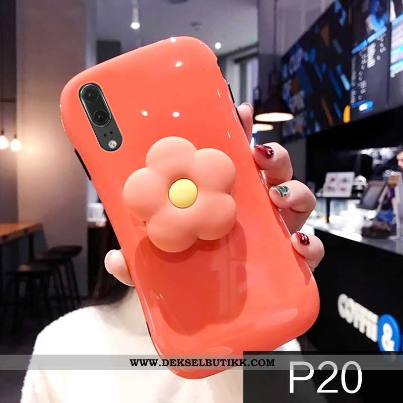 Deksel Huawei P20 Av Personlighet Orange Blomster Oransje, Etui Huawei P20 Kreativ Kjøpe