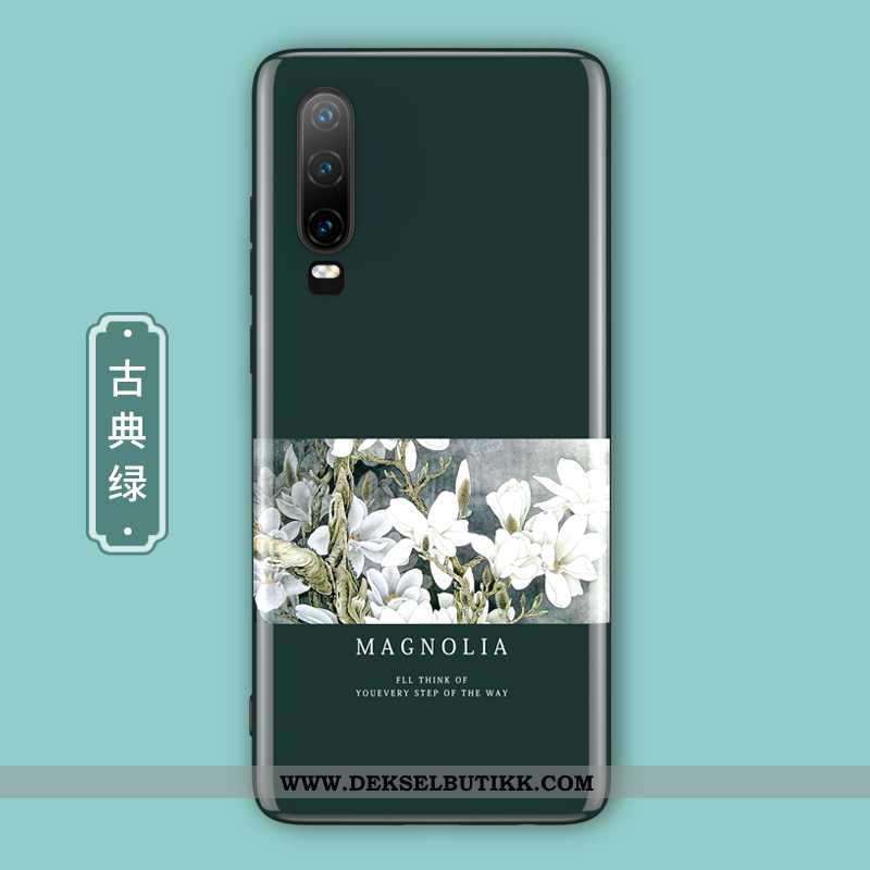 Deksel Huawei P30 Glass Anti-fall Kinesisk Stil Grønn, Etui Huawei P30 Ultra Butikk