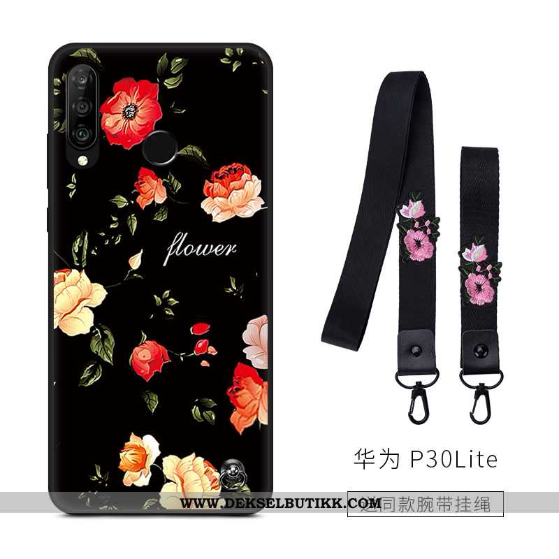 Deksel Huawei P30 Lite Cartoon Net Red Mobiltelefon Svart, Etui Huawei P30 Lite Vintage Tilbud