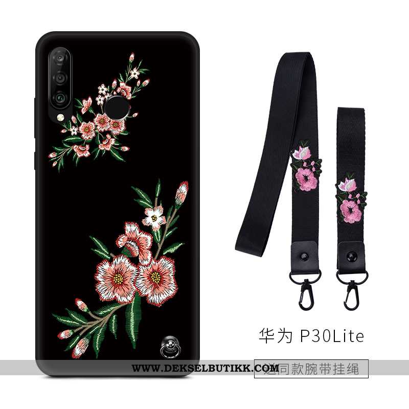 Deksel Huawei P30 Lite Cartoon Net Red Mobiltelefon Svart, Etui Huawei P30 Lite Vintage Tilbud