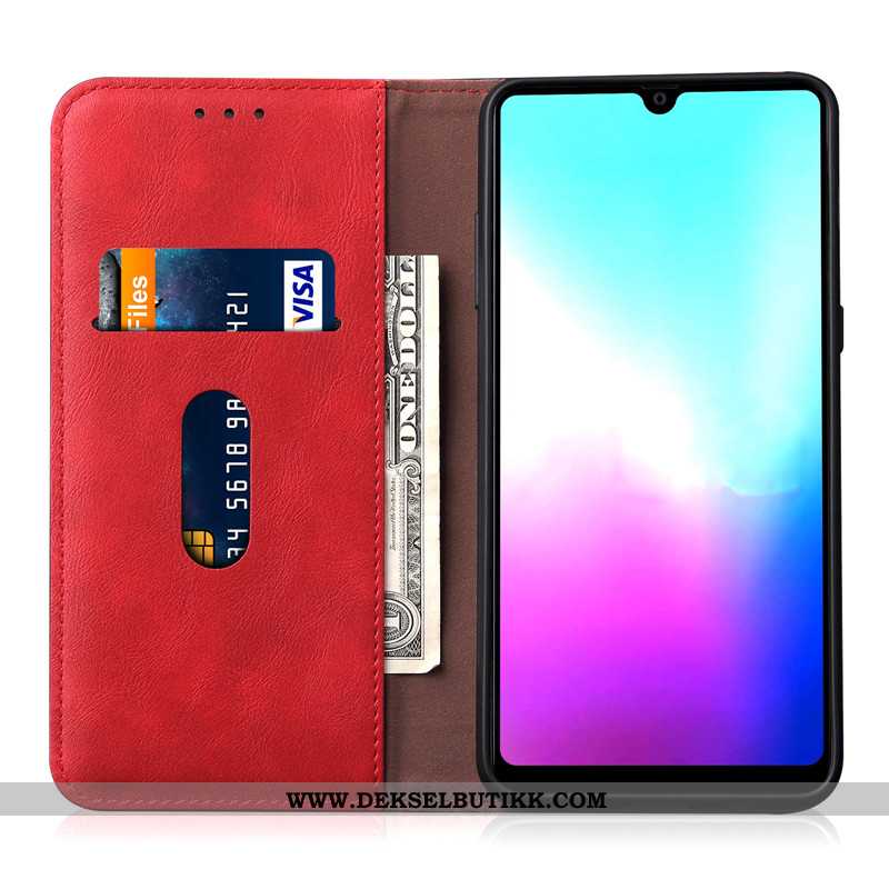 Deksel Huawei P30 Lite Skinndeksel Folio Etui Anti-fall Rød, Huawei P30 Lite Myke Tilbud