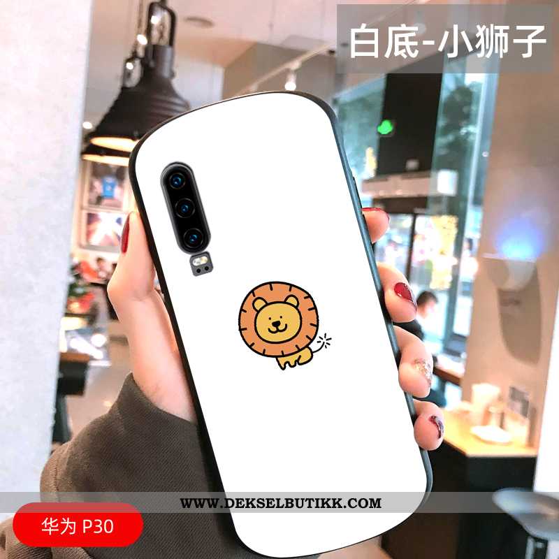 Deksel Huawei P30 Mote Etui Net Red Bow Hvitt, Huawei P30 Cartoon Billig