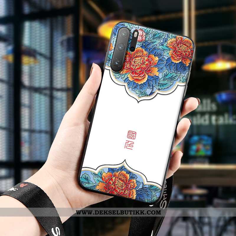 Deksel Huawei P30 Pro Av Personlighet Kinesisk Stil Relieff Beskyttelse Hvitt, Etui Huawei P30 Pro K