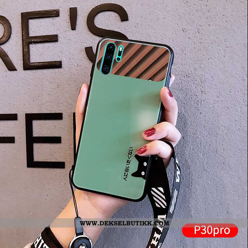 Deksel Huawei P30 Pro Glass Silikon Grønn, Etui Huawei P30 Pro Av Personlighet Butikk