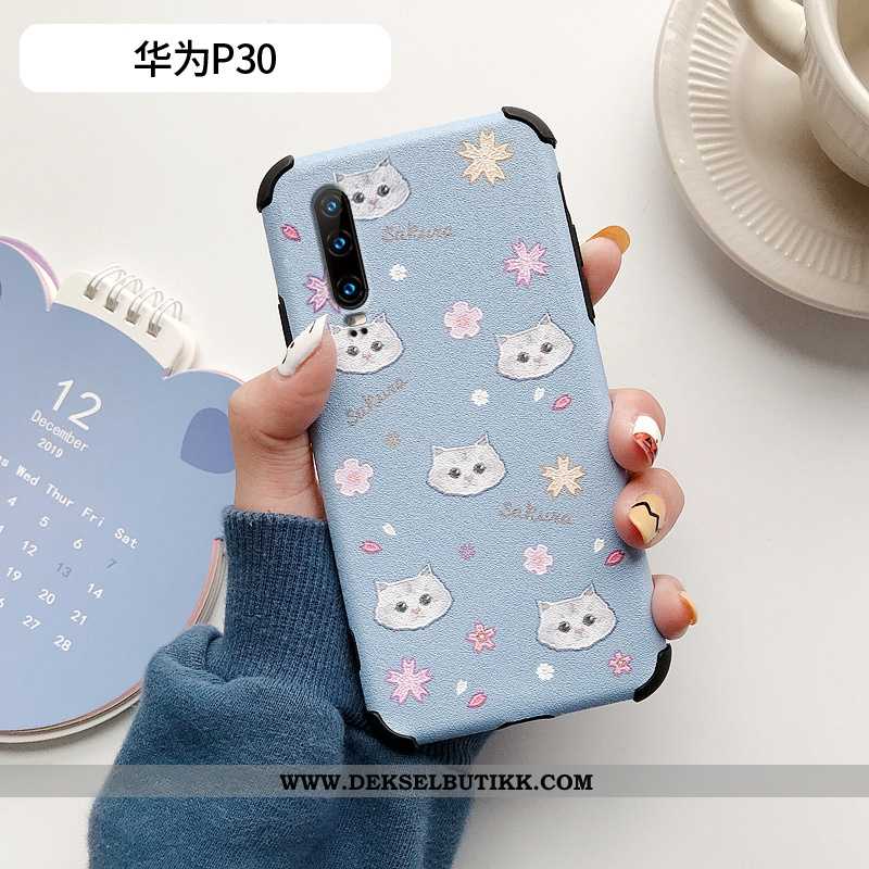 Deksel Huawei P30 Silikon Kreativ Silke Beige, Etui Huawei P30 Beskyttelse Billige