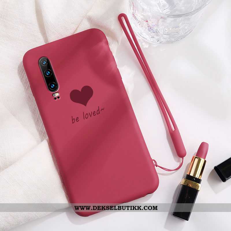 Deksel Huawei P30 Silikon Mote Anti-fall Etui Rosa, Huawei P30 Beskyttelse Billige