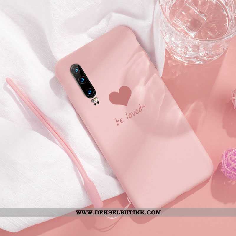 Deksel Huawei P30 Silikon Mote Anti-fall Etui Rosa, Huawei P30 Beskyttelse Billige