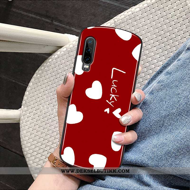 Deksel Huawei P30 Trend Etui Glass Rød, Huawei P30 Beskyttelse Salg