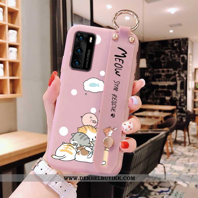 Deksel Huawei P40 Av Personlighet Anti-fall Trend Net Red Rosa, Etui Huawei P40 Cartoon Billig