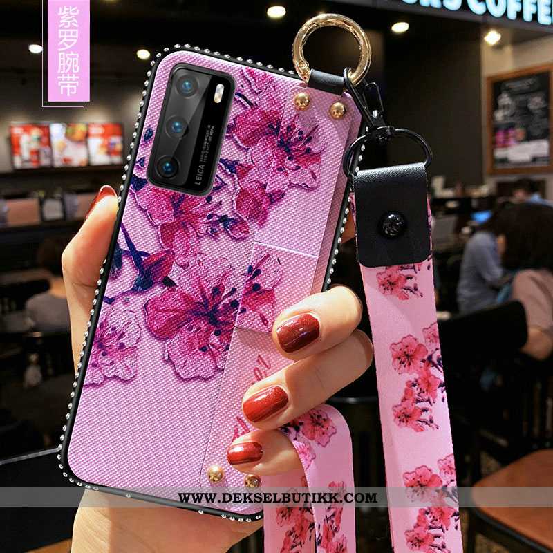 Deksel Huawei P40 Hengende Ornamenter Kunst Silikon Etui Rosa, Huawei P40 Trend Tilbud