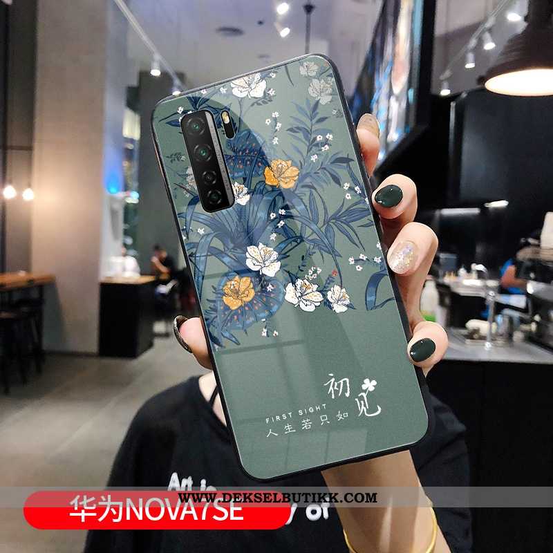 Deksel Huawei P40 Lite 5g Glass Hard Anti-fall Silikon Grønn, Etui Huawei P40 Lite 5g Mote Billige