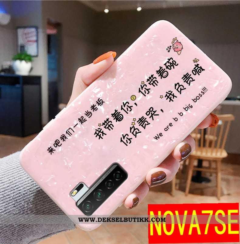 Deksel Huawei P40 Lite 5g Silikon Trend Anti-fall Net Red Rosa, Etui Huawei P40 Lite 5g Beskyttelse 