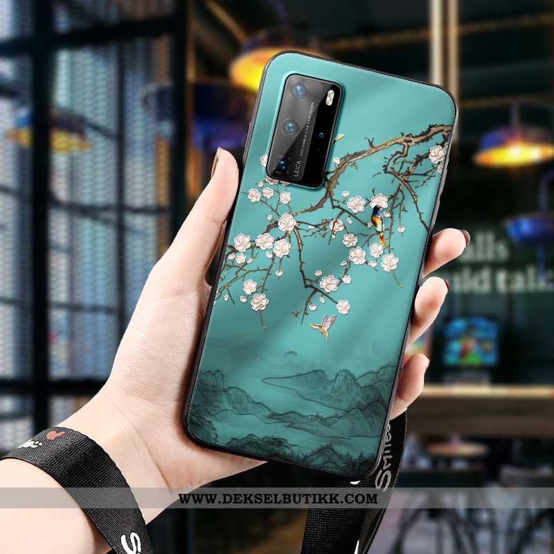 Deksel Huawei P40 Pro Myke Relieff Trend Alt Inkludert Grønn, Etui Huawei P40 Pro Silikon Tilbud