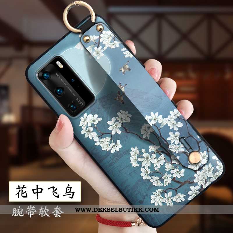 Deksel Huawei P40 Pro Silikon Kinesisk Stil Alt Inkludert Hengende Ornamenter Burgunder, Etui Huawei