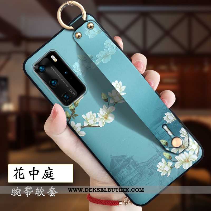 Deksel Huawei P40 Pro Silikon Kinesisk Stil Alt Inkludert Hengende Ornamenter Burgunder, Etui Huawei