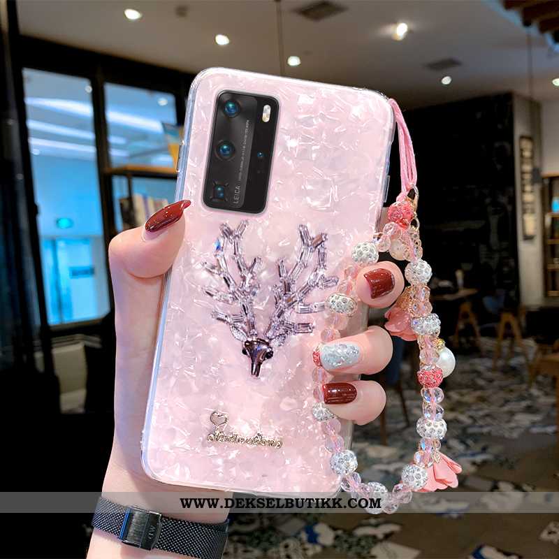 Deksel Huawei P40 Pro Tynne Rosa Anti-fall Silikon, Etui Huawei P40 Pro Myke Tilbud