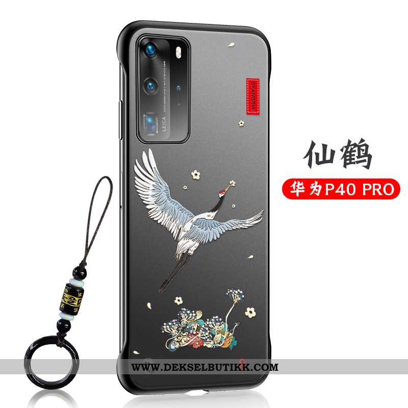 Deksel Huawei P40 Pro Ultra Kreativ Frame Etui Grå, Huawei P40 Pro Tynne Rabatt