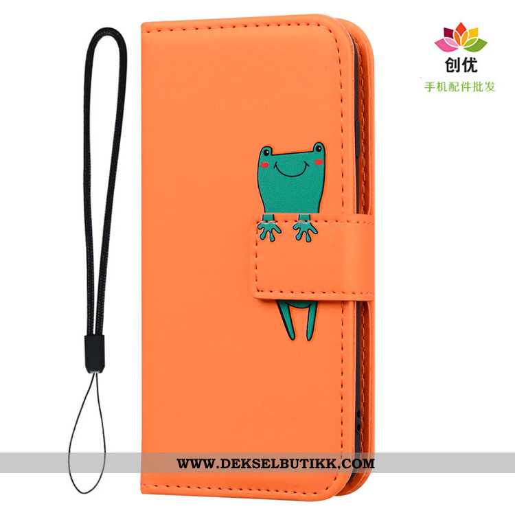 Deksel Huawei Y5p Cartoon Orange Clamshell Oransje, Etui Huawei Y5p Beskyttelse Billig