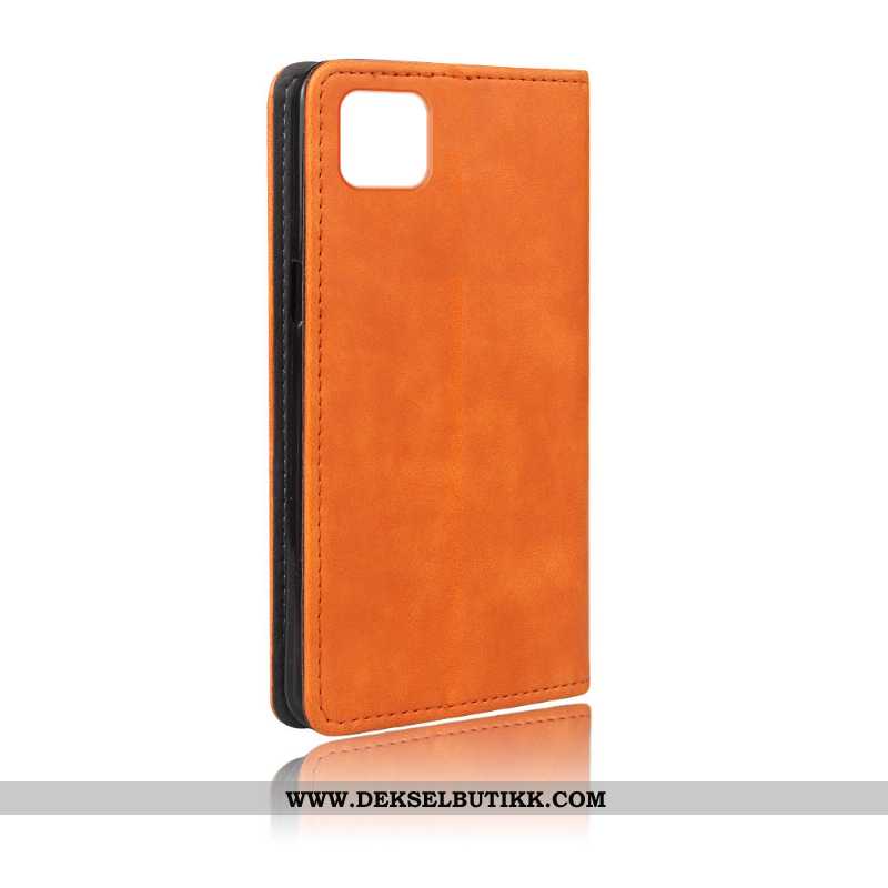 Deksel Huawei Y5p Lommebok Kort Folio Oransje, Etui Huawei Y5p Skinndeksel Tilbud