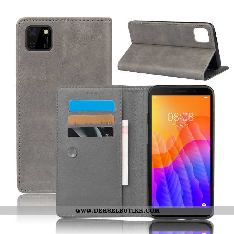 Deksel Huawei Y5p Lommebok Kort Folio Oransje, Etui Huawei Y5p Skinndeksel Tilbud