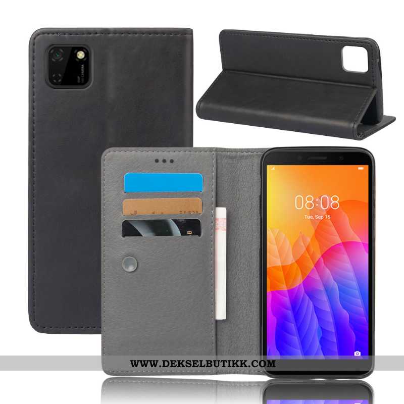 Deksel Huawei Y5p Lommebok Kort Folio Oransje, Etui Huawei Y5p Skinndeksel Tilbud