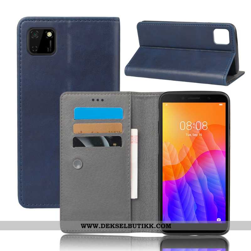 Deksel Huawei Y5p Lommebok Kort Folio Oransje, Etui Huawei Y5p Skinndeksel Tilbud