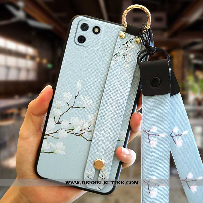 Deksel Huawei Y5p Myke Hengende Ornamenter Mobiltelefon Anti-fall Blå, Etui Huawei Y5p Silikon Billi