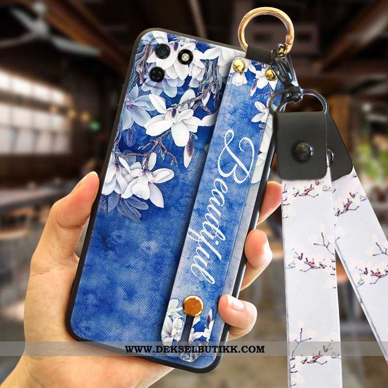 Deksel Huawei Y5p Myke Hengende Ornamenter Mobiltelefon Anti-fall Blå, Etui Huawei Y5p Silikon Billi