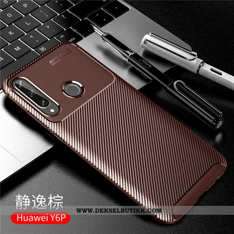 Deksel Huawei Y6p Nubuck Stråler Silikon Anti-fall Brun, Etui Huawei Y6p Trend Billige