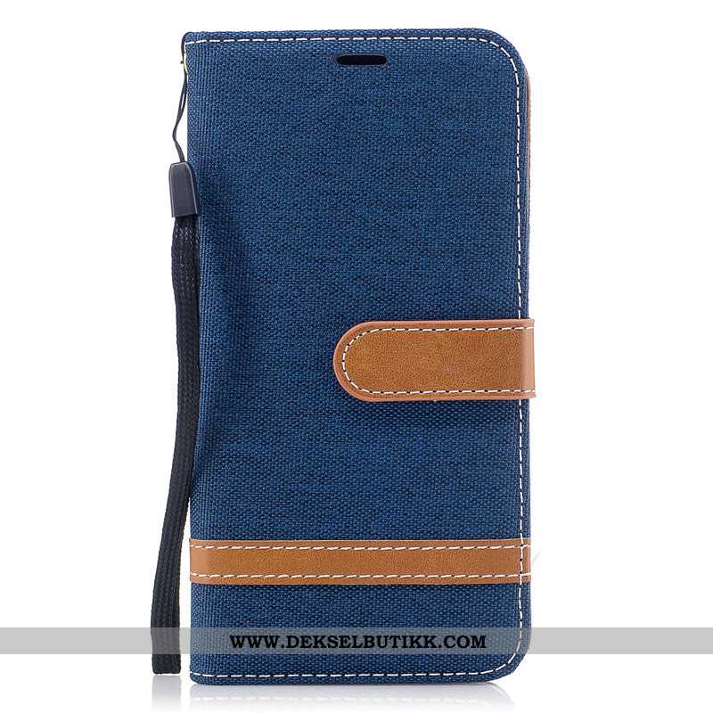 Deksel Huawei Y7 2020 Lommebok 2020 Nye Denim Blå, Etui Huawei Y7 2020 Beskyttelse Billige