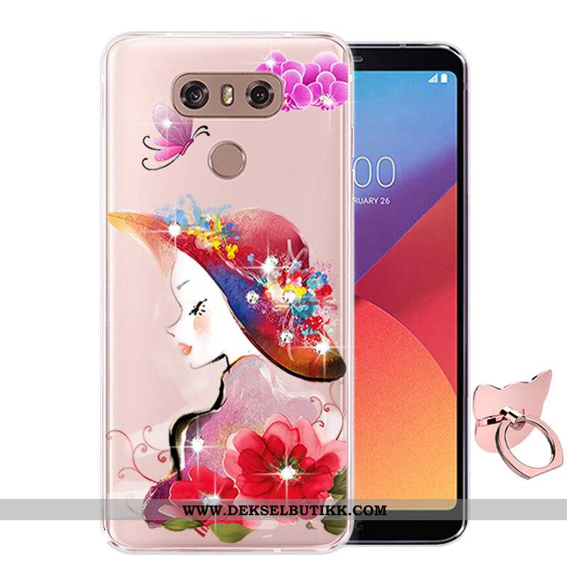 Deksel Lg G6 Silikon Mobiltelefon Farge Malt Anti-fall Rosa, Etui Lg G6 Beskyttelse Butikk