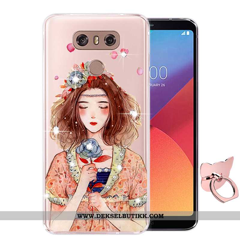 Deksel Lg G6 Silikon Mobiltelefon Farge Malt Anti-fall Rosa, Etui Lg G6 Beskyttelse Butikk