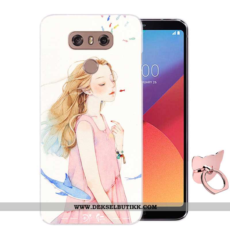 Deksel Lg G6 Silikon Mobiltelefon Farge Malt Anti-fall Rosa, Etui Lg G6 Beskyttelse Butikk