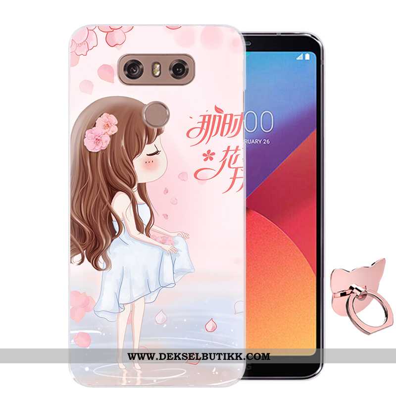 Deksel Lg G6 Silikon Mobiltelefon Farge Malt Anti-fall Rosa, Etui Lg G6 Beskyttelse Butikk