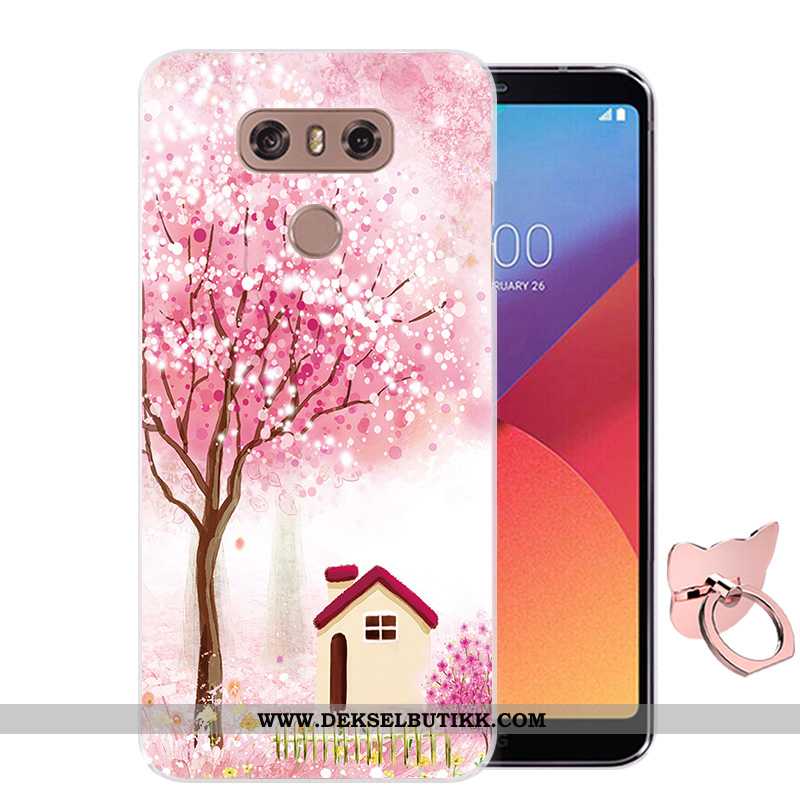 Deksel Lg G6 Silikon Mobiltelefon Farge Malt Anti-fall Rosa, Etui Lg G6 Beskyttelse Butikk